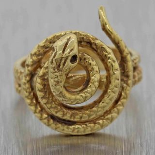 Snake Antique Vintage Estate 14k Yellow Gold Ring