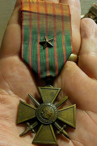 World War I French Croix De Guerre Medal 1914 - 1915 Cross Of War With Star