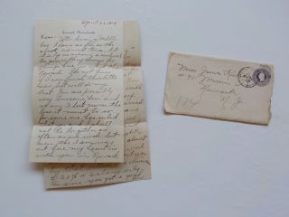 Wwi Letter 1919 Daniel Webster Inn Sandwich Massachusetts Newark Jersey Ww1