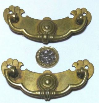 Pair Antique Arts&crafts Brass Chest/drawer Pull Handle