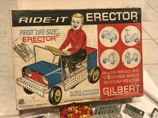 Parts For Vintage Ride It Ride On Erector Set By Gilbert Jeep Metal 1965