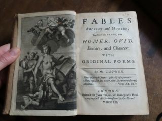 1713 Fables Ancient & Modern Translated Into Verse From Homer Ovid By Dryden