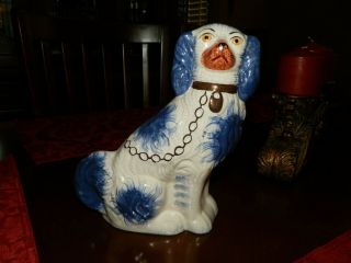 Staffordshire Spaniel Dog Blue & White 9 " &1/2 Inches Tall