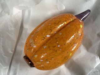 Vintage Kosta Boda Glass Fruit " Pumpkin " Frutteria Series - Signed Sahlin