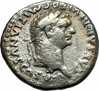 Domitian As Caesar Silver Ancient Roman Coin Goat Foster Mother Of Zeus I76701