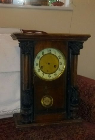 Antique Mantel Clock For Parts/ Not.