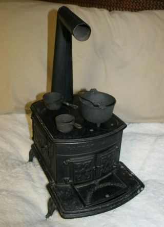 Vintage Cast Iron Mini / Salesman Sample Little Fanny Wood Stove,  Phila Stove