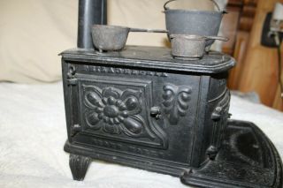 Vintage Cast Iron Mini / Salesman Sample Little Fanny Wood Stove,  Phila Stove 3