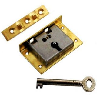 Large Brass Half Mortise Chest Lock With Key,  S - 11