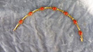 Vintage Italian 18k Gold And Coral Woman 