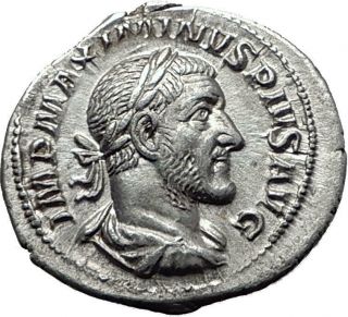 Maximinus I Thrax 235ad Rome Silver Authentic Ancient Roman Coin Pax I61490