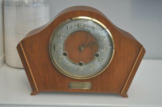 Vintage Smiths Art Deco Westminster Chiming Mantel Clock Collectible Pit