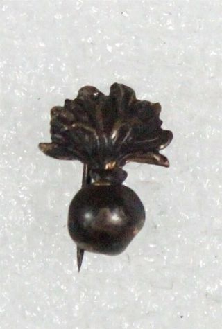 Army Collar Pin: Ordnance Officer - Wwi Era,  Mini Size,  Bronze W/wide Flame