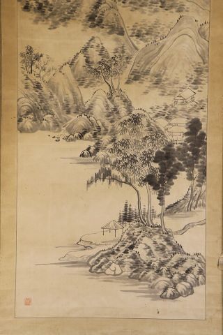 JAPANESE HANGING SCROLL ART Painting Sansui Landscape E7910 4