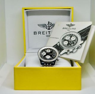 BREITLING Old Navitimer II A13022 Black Dial Chronograph SS bracelet and straps 12