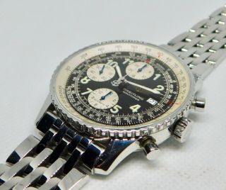 BREITLING Old Navitimer II A13022 Black Dial Chronograph SS bracelet and straps 2