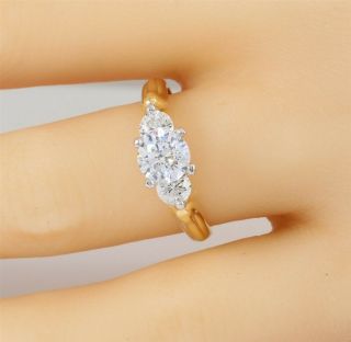 Incredible The Leo Diamond Three Stone Engagement Ring 18k Platinum Size 7