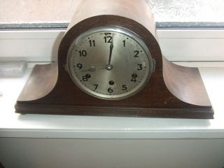 Vintage Oak Cased Westminster Chiming Mantel Clock,  Collectible Restoration