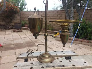 Antique Bradley And Hubbard Electrified Student Lamp