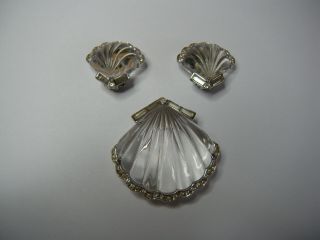 Rare Vintage Trifari Lucite Moonshell / Seashell Set Alfred Philippe Jelly Belly 8