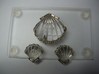 Rare Vintage Trifari Lucite Moonshell / Seashell Set Alfred Philippe Jelly Belly 9