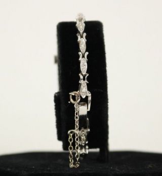 BUCHERER 14k White Gold & Diamond Ornate Woman ' s Bracelet Watch 5