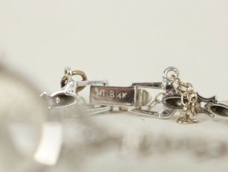 BUCHERER 14k White Gold & Diamond Ornate Woman ' s Bracelet Watch 8