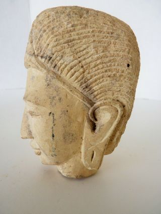 ANTIQUE clay pottery Buddha Head Display ORIENTAL Figurine STATUE HEAD 3