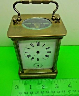 Antique Victorian Old Vintage Timepiece Alarm Carriage Clock For Spares Only