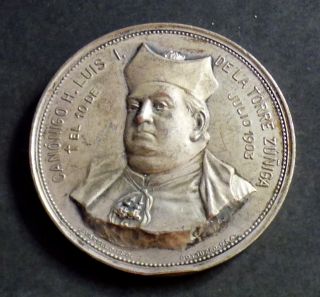 1903 Antique Medal Lavarello Gottuzzo Signed Canonigo De La Torre ZuÑiga