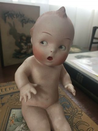 Rare Antique Gebruder Heubach All Bisque Piano Baby Doll Figurine 3