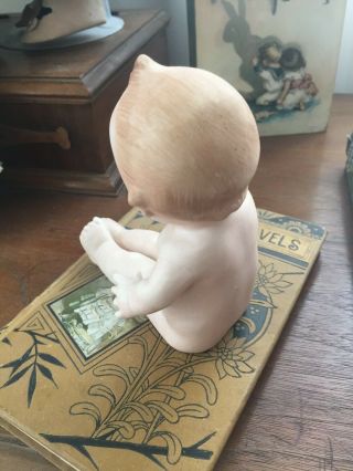Rare Antique Gebruder Heubach All Bisque Piano Baby Doll Figurine 5