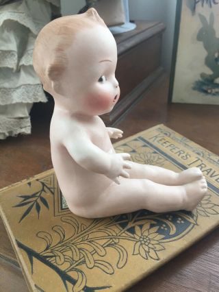 Rare Antique Gebruder Heubach All Bisque Piano Baby Doll Figurine 6
