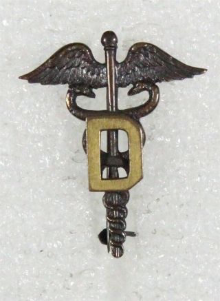 Army Collar Pin: " D " Dental Corps,  Wwi Medical (10) - Block Letter
