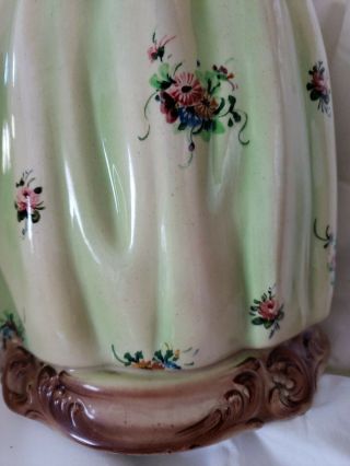 Vintage Porcelain Figurine Graceful Lady with Flowers signed ' Italy ' 12 