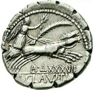 Roman Republic Claudius Ti Ap.  Nero 79 Bc.  Denarius Serratus Ancient Silver Coin