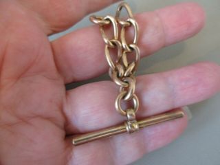 Antique Vintage Victorian Rose Gold Pocket Watch Chain T Bar Extender Links Fob