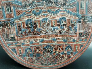 LARGE EARLY 1900 ' s BURMESE LACQUER CIRCULAR BOX WITH 9 COMPARTMENTS 5