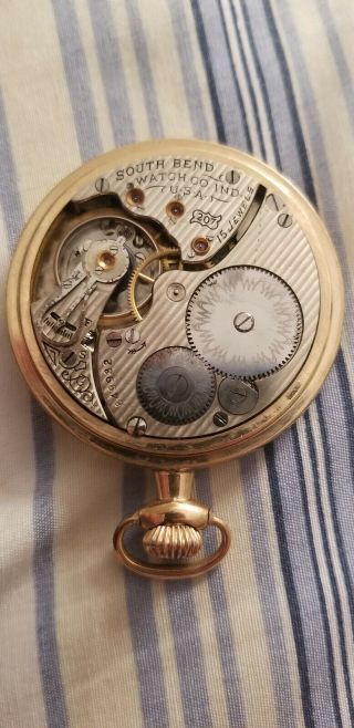 Vintage South Bend 15 Jewel Illinois Watch Company Pocket Watch 6