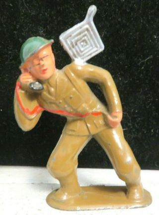 Barclay Lead Toy Soldier Leaning Out Field Phone Antenna B - 132 Near