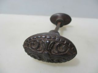 Victorian Iron Door Knobs Handles Old French Chateau Architectural Antique Oval