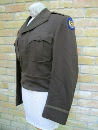 Vintage 1944 Wwii Us Army 8th Air Force Ike Jacket,  Dark Od,  Golden Buttons,  37r