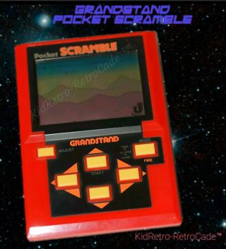 Grandstand Pocket Scramble 1983 Vintage Lcd Handheld Electronic Game
