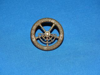 Wwi - Wwii Zealand Cap Hat Badge,  Nz Military Forces Motor Reserve (203)