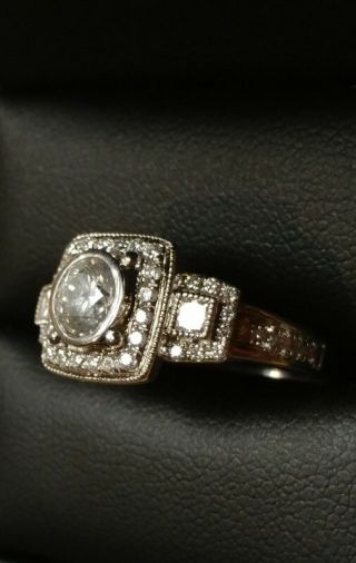 Art Deco 14Kt Diamond Ring.  80 Center.  1.  3CTW Appraised at $5820 Size 7 10