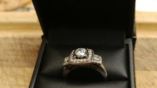 Art Deco 14Kt Diamond Ring.  80 Center.  1.  3CTW Appraised at $5820 Size 7 11