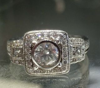 Art Deco 14kt Diamond Ring.  80 Center.  1.  3ctw Appraised At $5820 Size 7