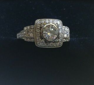 Art Deco 14Kt Diamond Ring.  80 Center.  1.  3CTW Appraised at $5820 Size 7 3