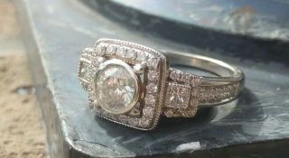 Art Deco 14Kt Diamond Ring.  80 Center.  1.  3CTW Appraised at $5820 Size 7 5