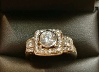 Art Deco 14Kt Diamond Ring.  80 Center.  1.  3CTW Appraised at $5820 Size 7 8